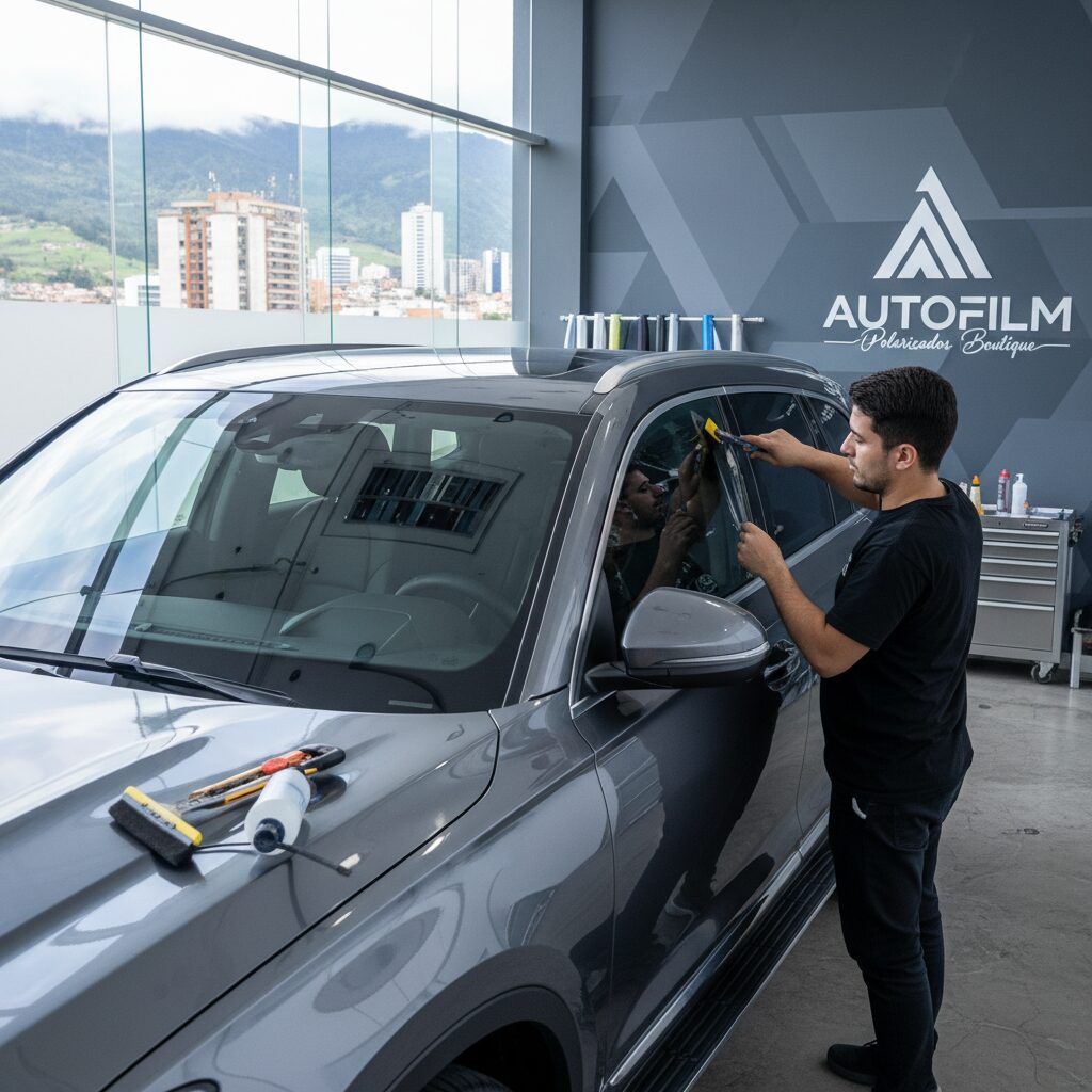 Instalación de polarizado en oficina Bogotá