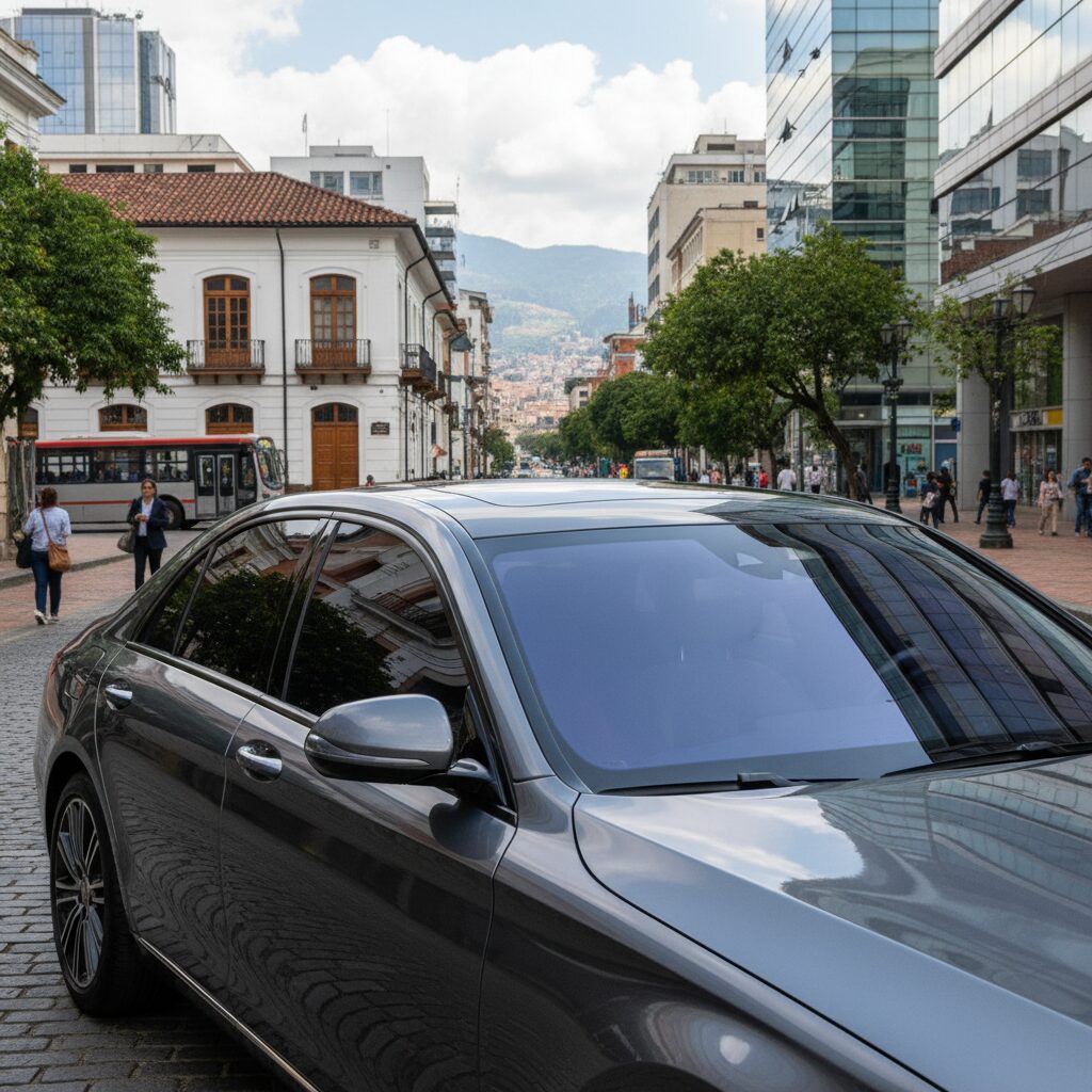 Vehículo con polarizado nanocerámico 3M en Bogotá, mostrando su elegancia y protección UV